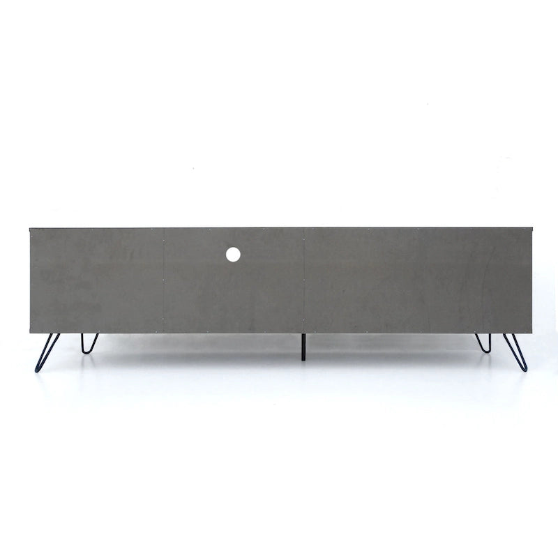 Meuble TV gris 71,1 cm avec armoire dépliante, armoire normale et 2 étagères pour téléviseurs jusqu'à 79 po