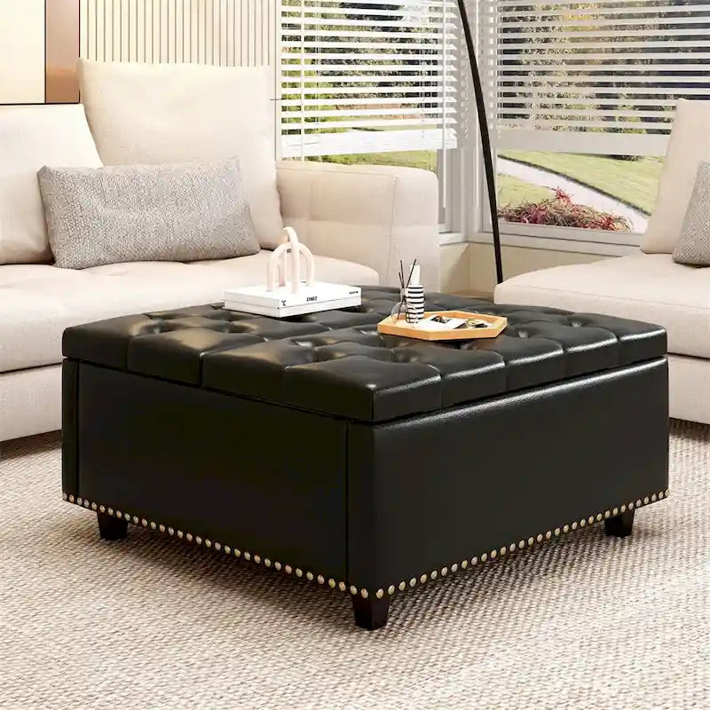Table basse de rangement moderne avec portes de rangement pour salon