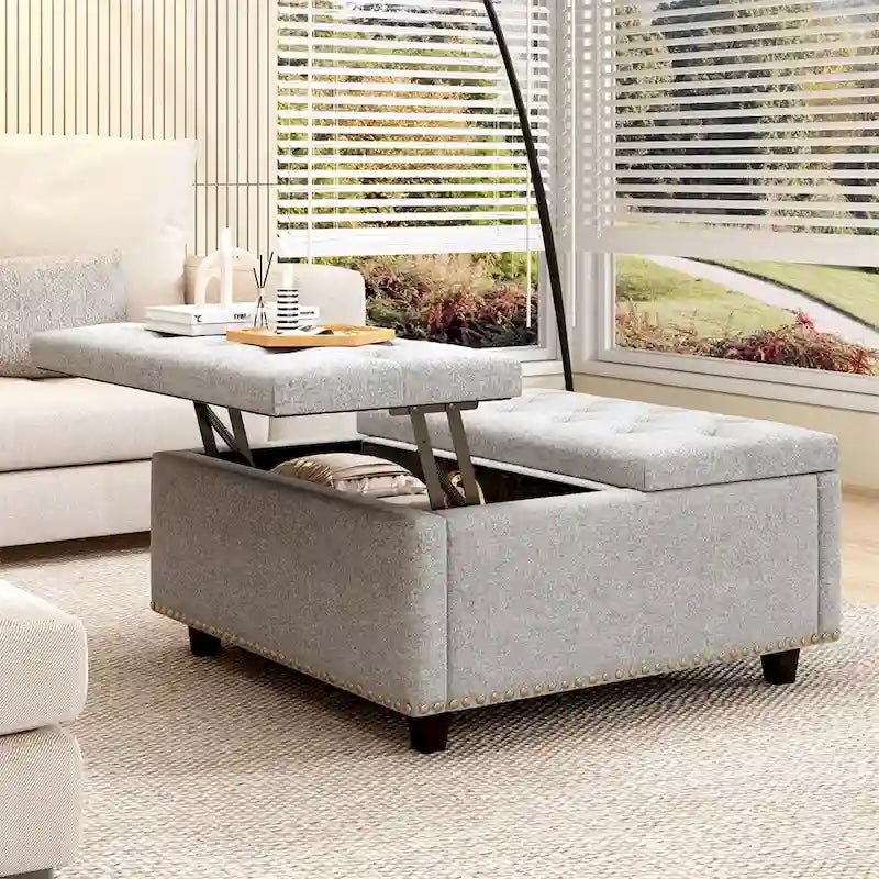 Table basse de rangement moderne avec portes de rangement pour salon