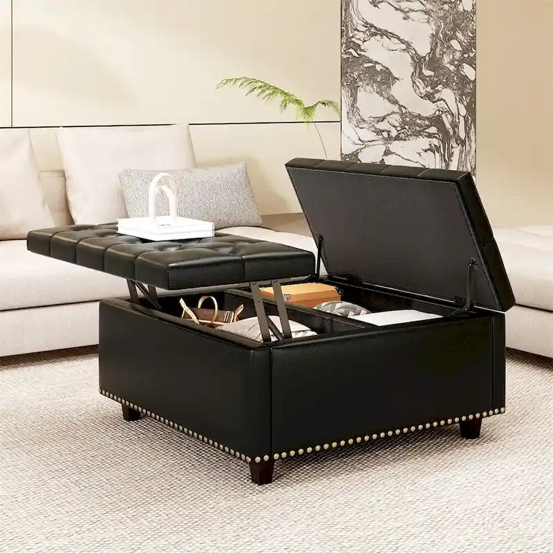 Table basse de rangement moderne avec portes de rangement pour salon
