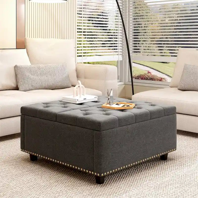 Table basse de rangement moderne avec portes de rangement pour salon