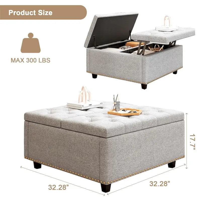 Table basse de rangement moderne avec portes de rangement pour salon