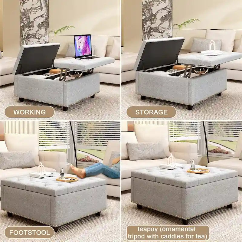 Table basse de rangement moderne avec portes de rangement pour salon