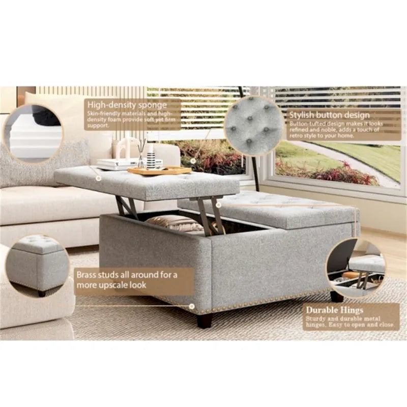 Table basse de rangement moderne avec portes de rangement pour salon
