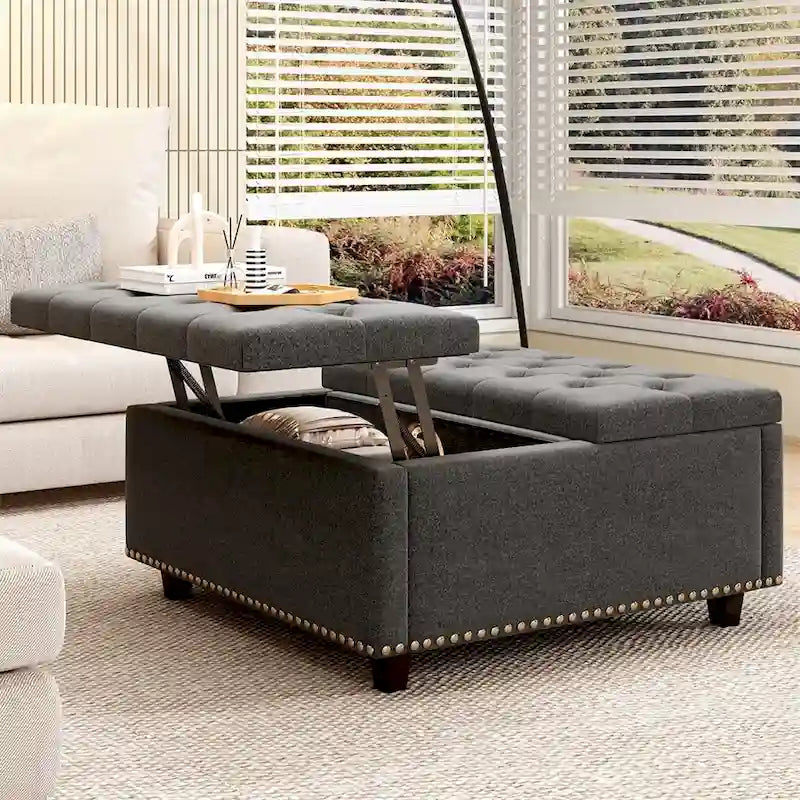 Table basse de rangement moderne avec portes de rangement pour salon