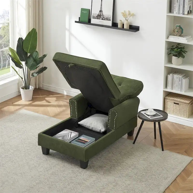 Chaise longue d'intérieur, canapé-lit, fauteuil rembourré