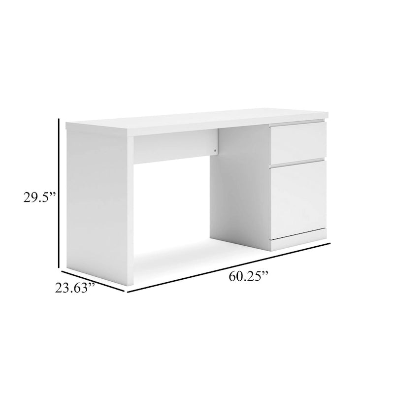 Bureau à Domicile, Plateau Rectangulaire 60 Po avec Tiroir, Bois Blanc