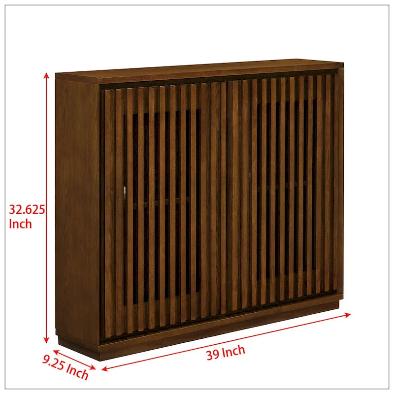 Buffet/armoire Mid-Century moderne creusé et cannelé