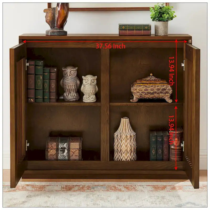 Buffet/armoire Mid-Century moderne creusé et cannelé