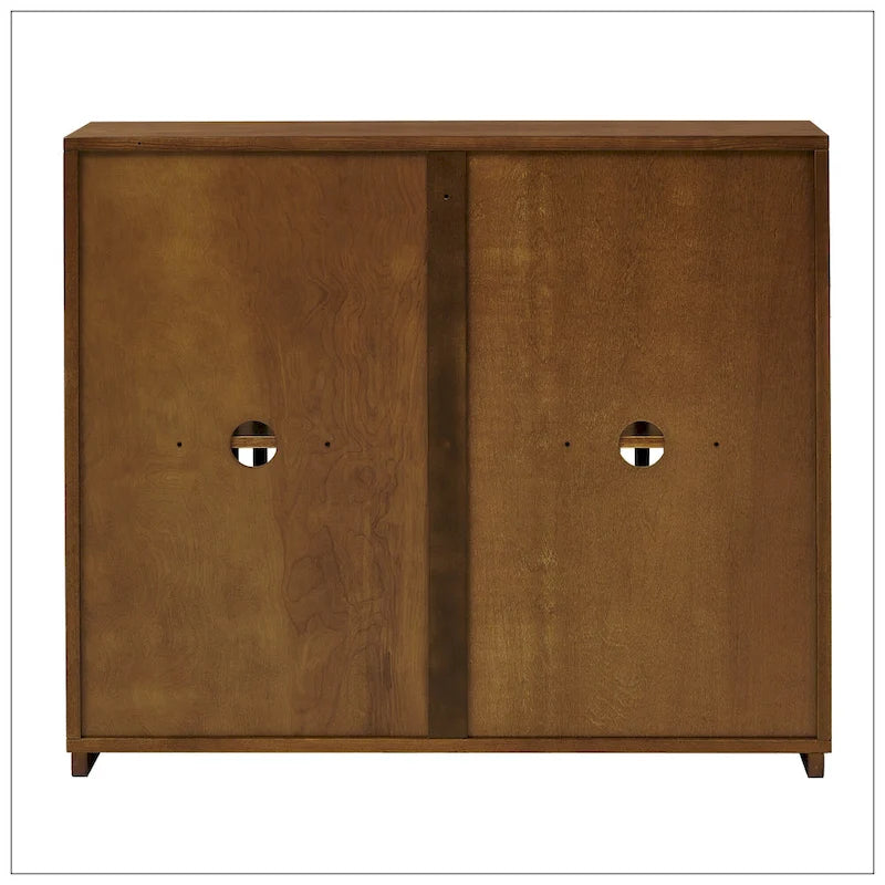 Buffet/armoire Mid-Century moderne creusé et cannelé