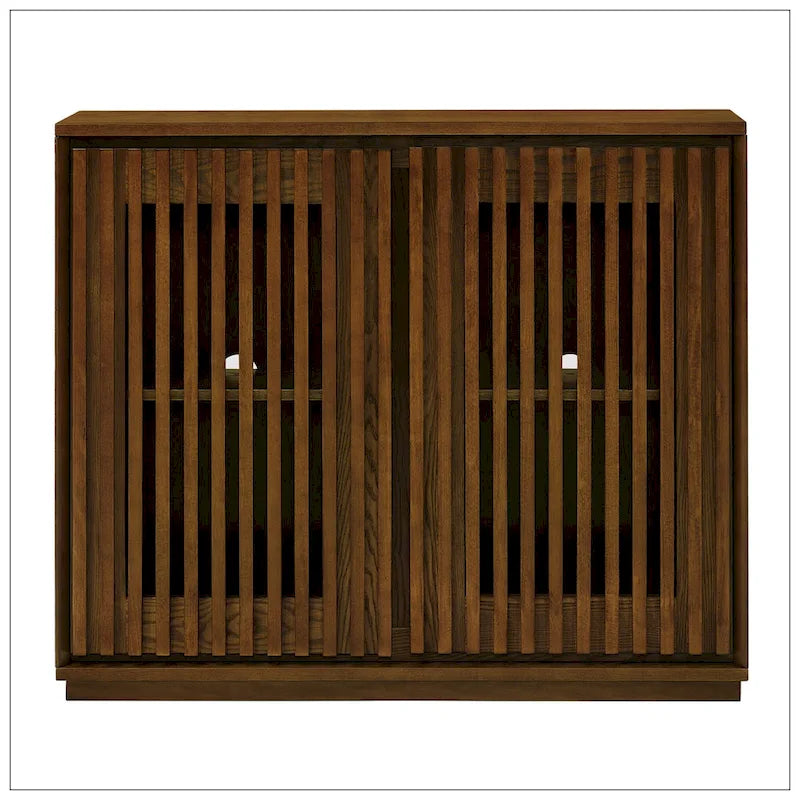 Buffet/armoire Mid-Century moderne creusé et cannelé