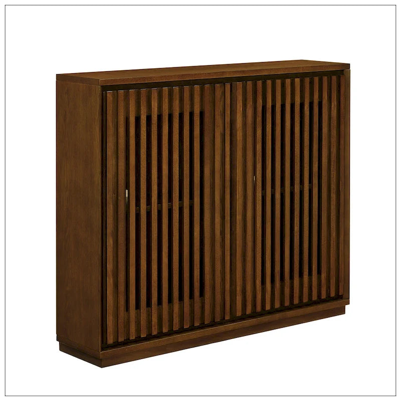 Buffet/armoire Mid-Century moderne creusé et cannelé