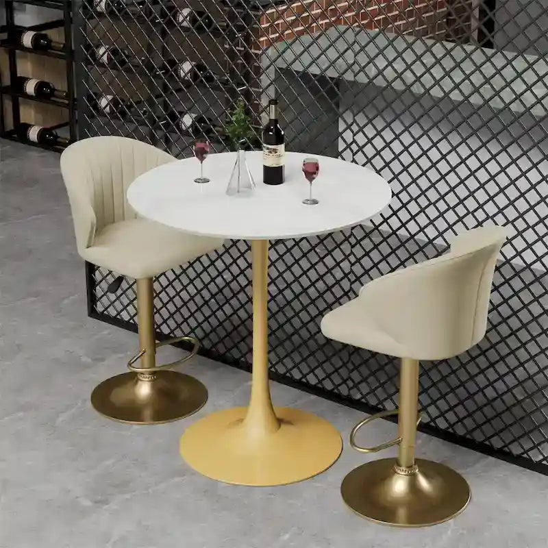 Table haute ronde de bar/café/bistrot/pub/cocktail/cuisine avec plateau en pierre frittée