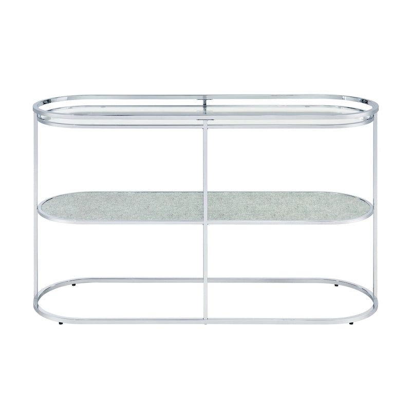 Table console de 48 pouces avec plateau en verre et 1 étagère