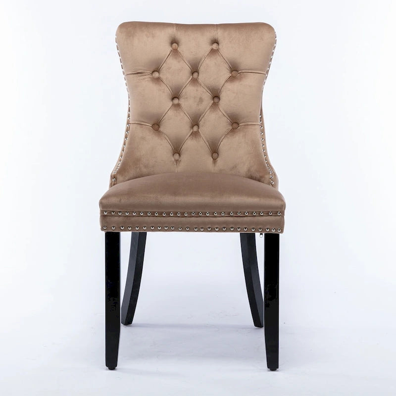 Lot de 2 chaises de salle à manger tapissées de velours
