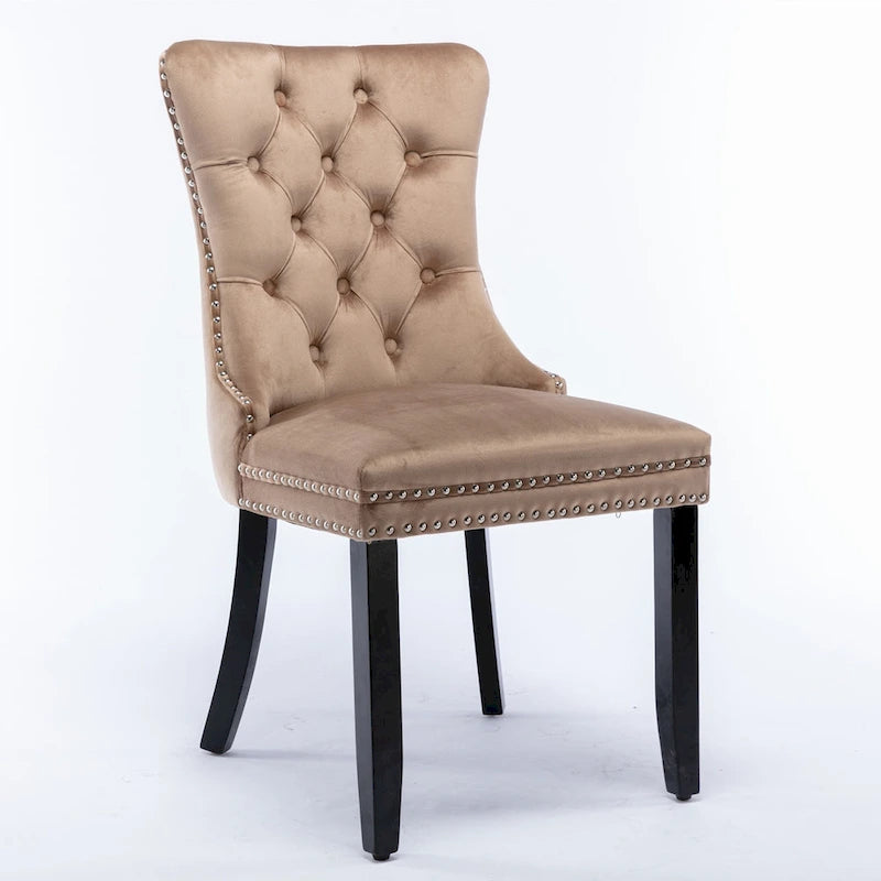 Lot de 2 chaises de salle à manger tapissées de velours