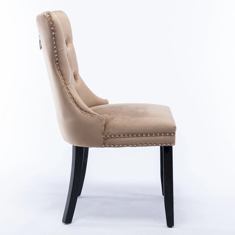 Lot de 2 chaises de salle à manger tapissées de velours