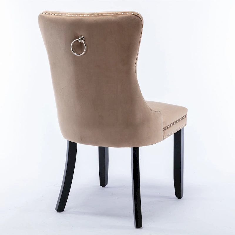 Lot de 2 chaises de salle à manger tapissées de velours