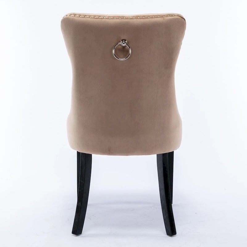 Lot de 2 chaises de salle à manger tapissées de velours