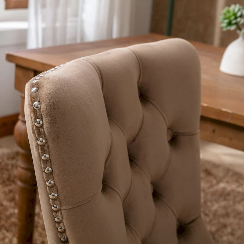 Lot de 2 chaises de salle à manger tapissées de velours