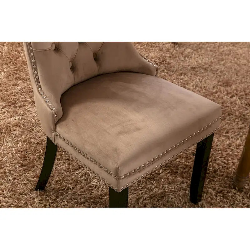 Lot de 2 chaises de salle à manger tapissées de velours