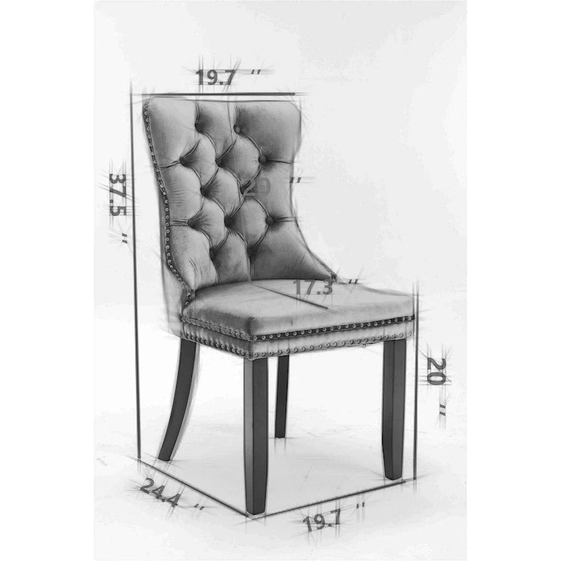 Lot de 2 chaises de salle à manger tapissées de velours