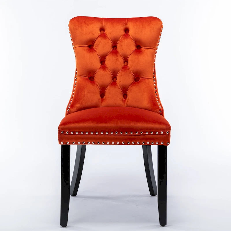 Lot de 2 chaises de salle à manger tapissées de velours