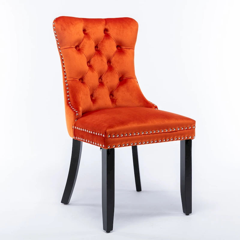 Lot de 2 chaises de salle à manger tapissées de velours