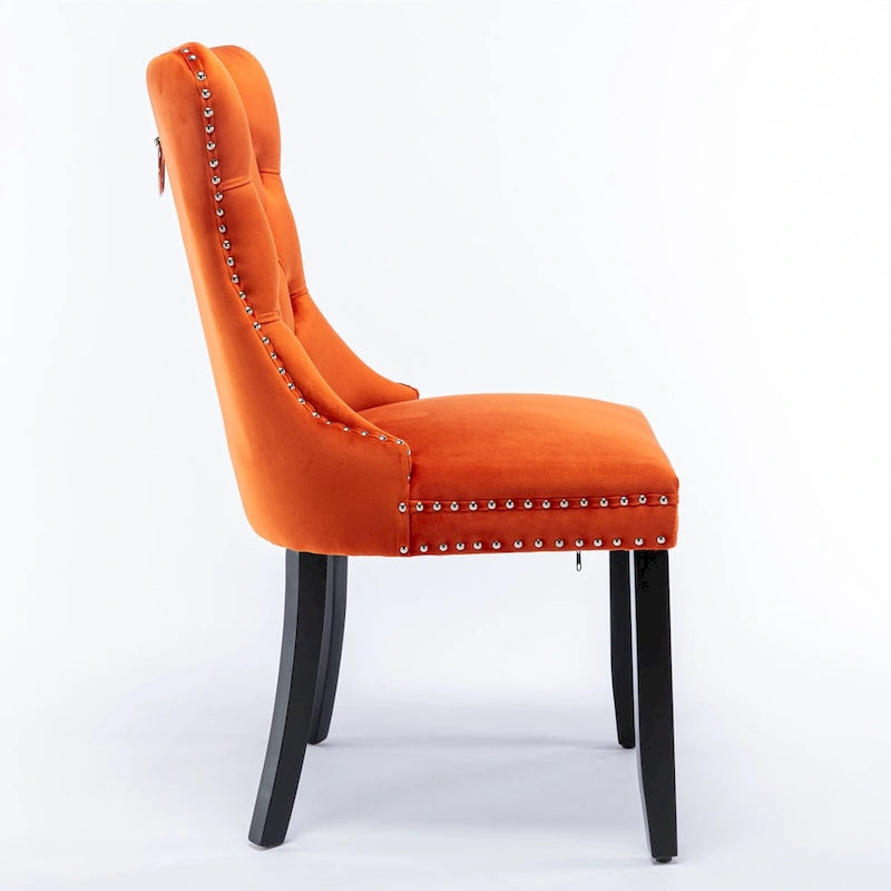 Lot de 2 chaises de salle à manger tapissées de velours