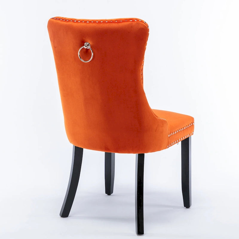Lot de 2 chaises de salle à manger tapissées de velours
