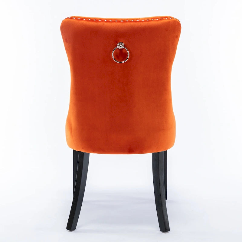Lot de 2 chaises de salle à manger tapissées de velours