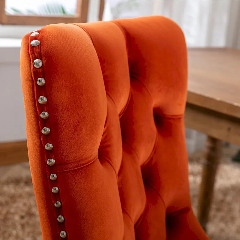 Lot de 2 chaises de salle à manger tapissées de velours