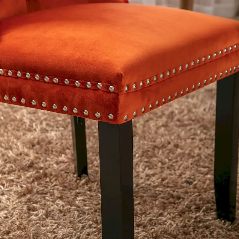 Lot de 2 chaises de salle à manger tapissées de velours