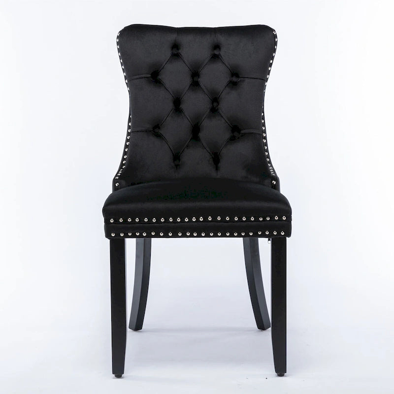 Lot de 2 chaises de salle à manger tapissées de velours