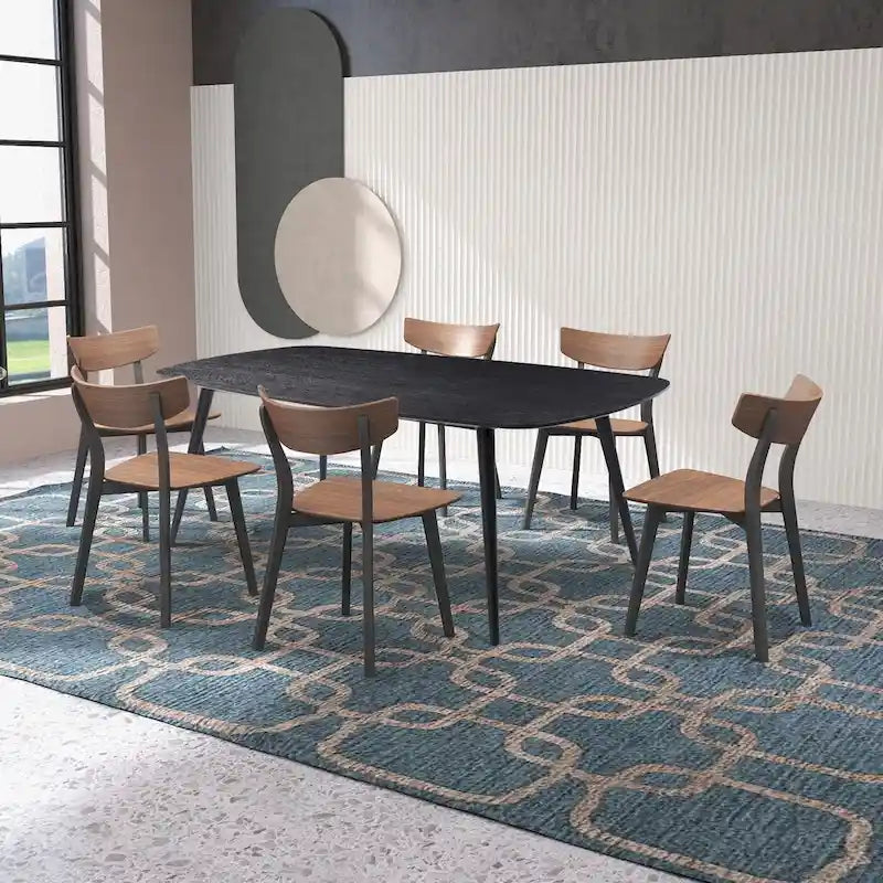 Table à manger rectangulaire style ferme moderne pour 4 à 8 personnes