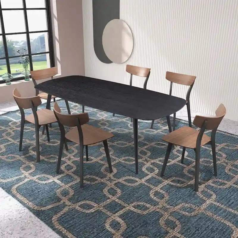Table à manger rectangulaire style ferme moderne pour 4 à 8 personnes