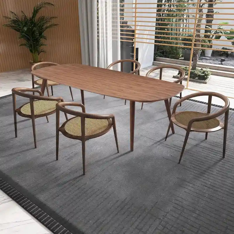 Table à manger rectangulaire style ferme moderne pour 4 à 8 personnes
