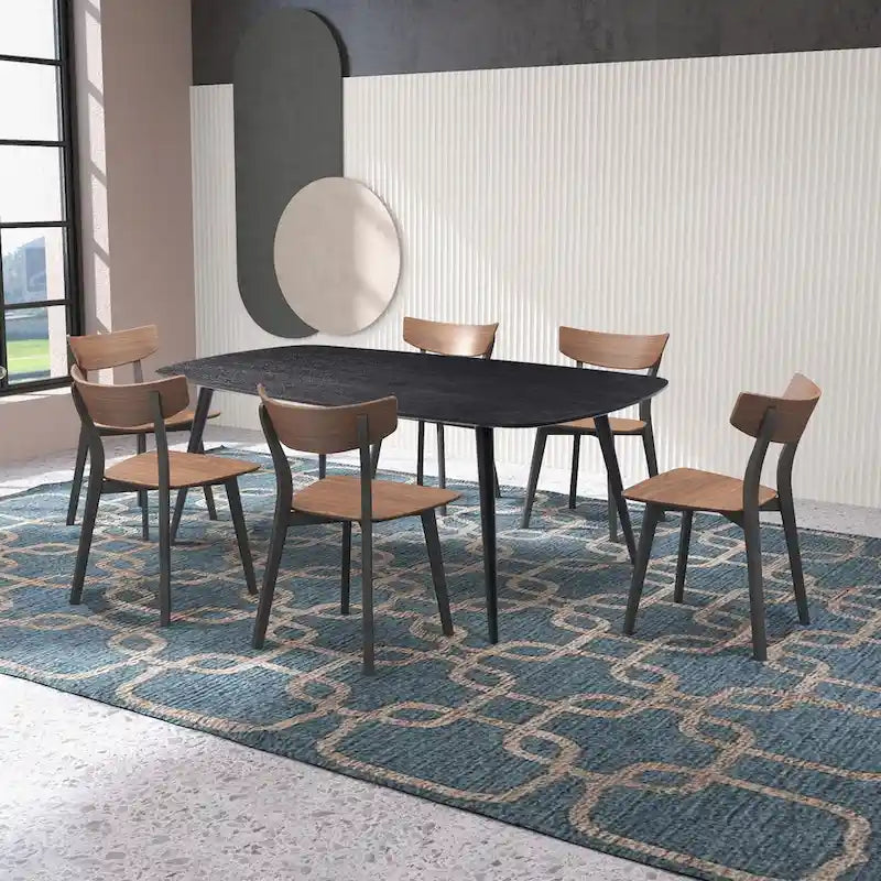 Table à manger rectangulaire style ferme moderne pour 4 à 8 personnes