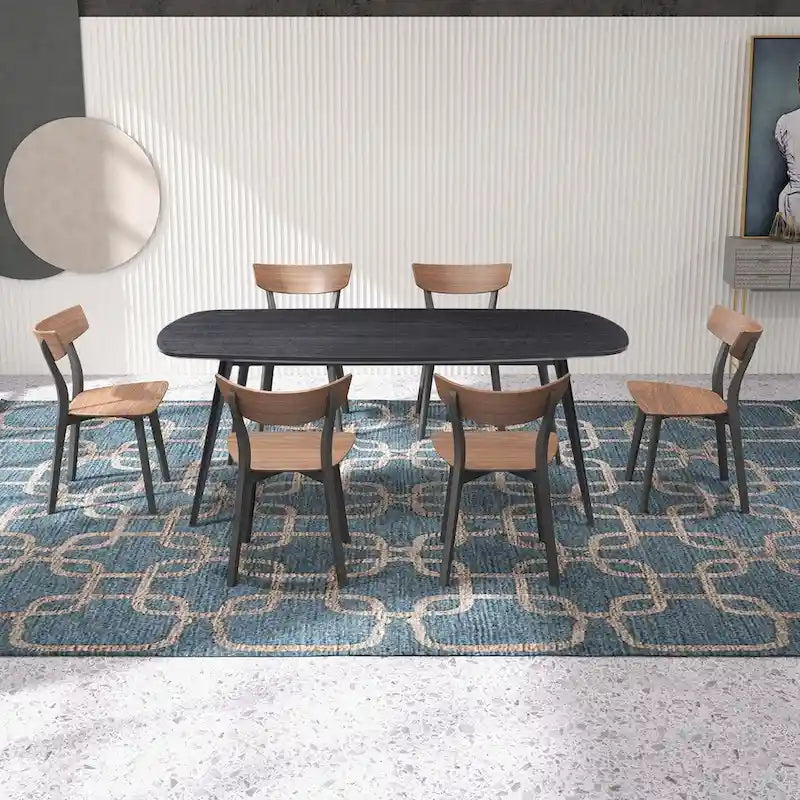 Table à manger rectangulaire style ferme moderne pour 4 à 8 personnes