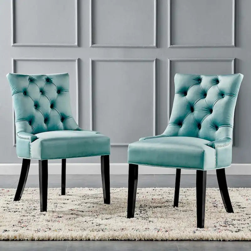 Chaises de salle à manger latérales en velours Silver Orchid (lot de 2)