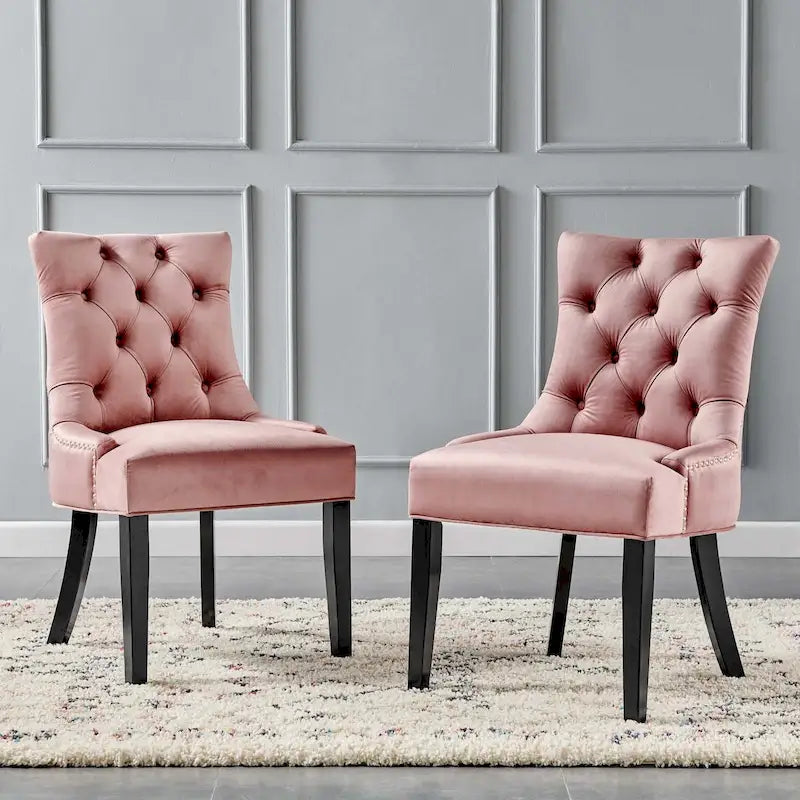Chaises de salle à manger latérales en velours Silver Orchid (lot de 2)