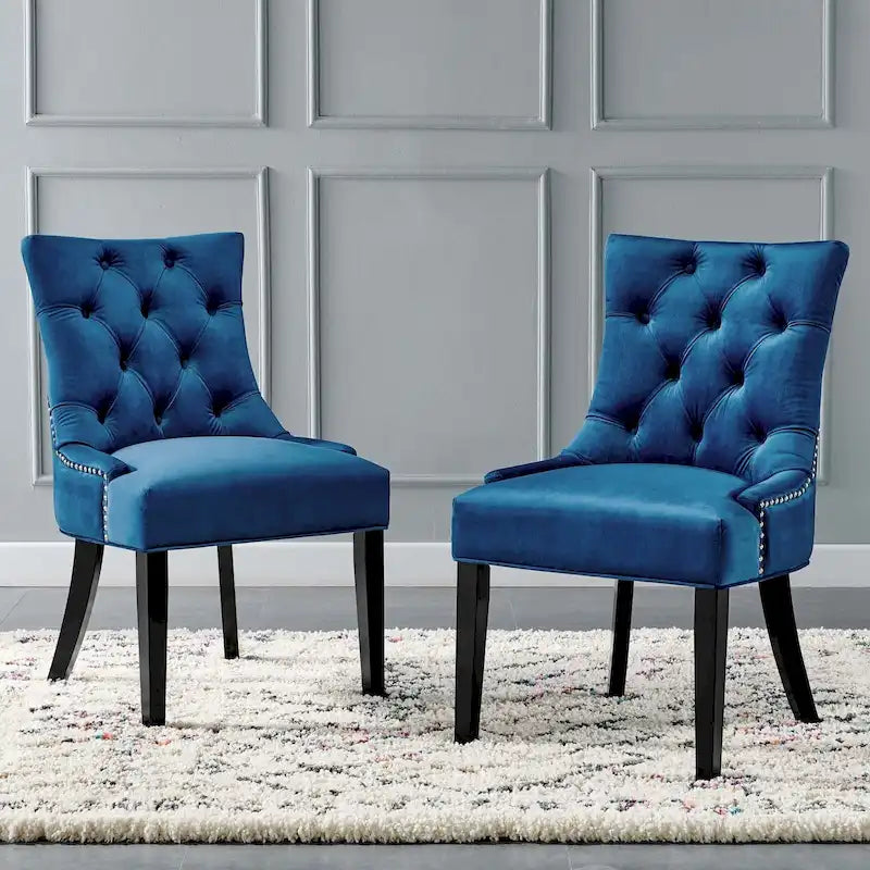 Chaises de salle à manger latérales en velours Silver Orchid (lot de 2)