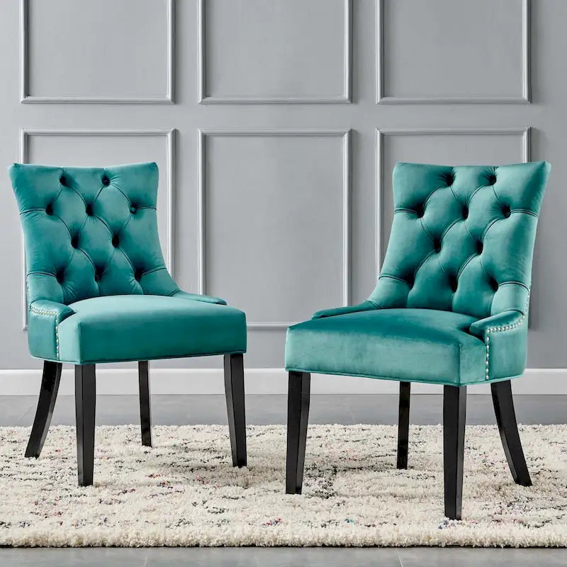 Chaises de salle à manger latérales en velours Silver Orchid (lot de 2)