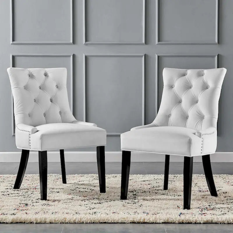 Chaises de salle à manger latérales en velours Silver Orchid (lot de 2)