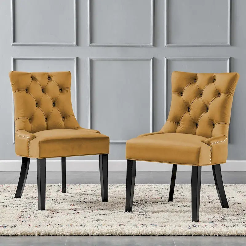 Chaises de salle à manger latérales en velours Silver Orchid (lot de 2)