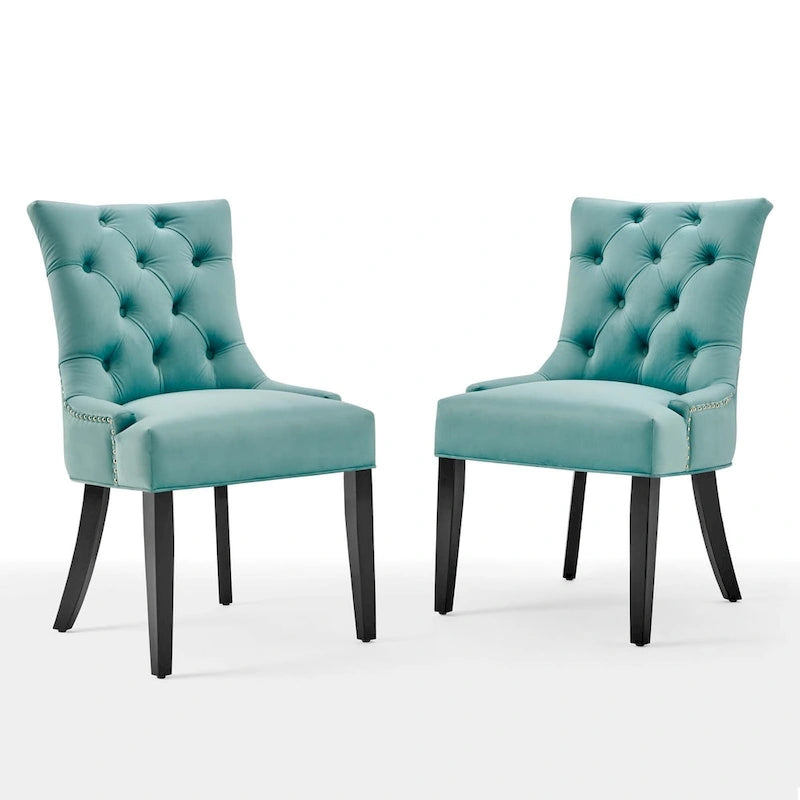 Chaises de salle à manger latérales en velours Silver Orchid (lot de 2)