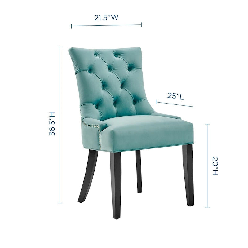 Chaises de salle à manger latérales en velours Silver Orchid (lot de 2)