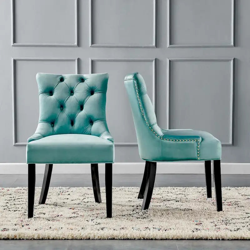 Chaises de salle à manger latérales en velours Silver Orchid (lot de 2)