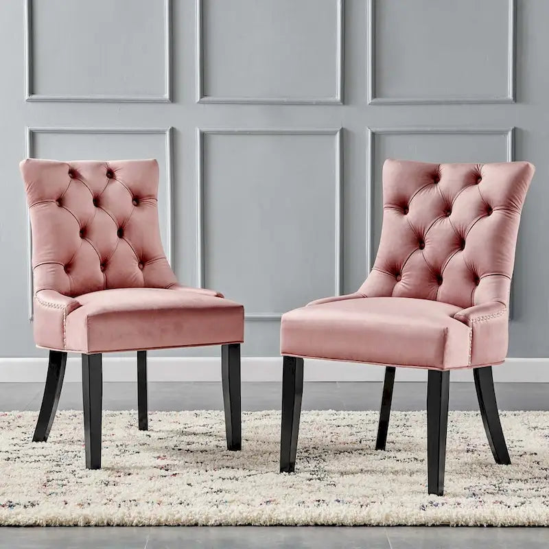 Chaises de salle à manger latérales en velours Silver Orchid (lot de 2)