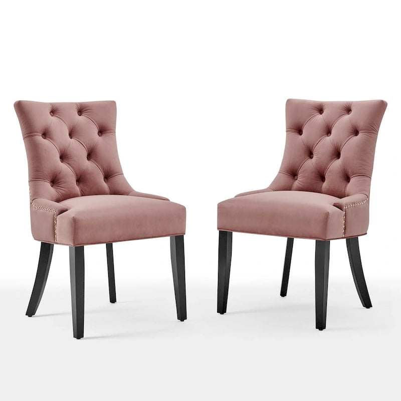 Chaises de salle à manger latérales en velours Silver Orchid (lot de 2)